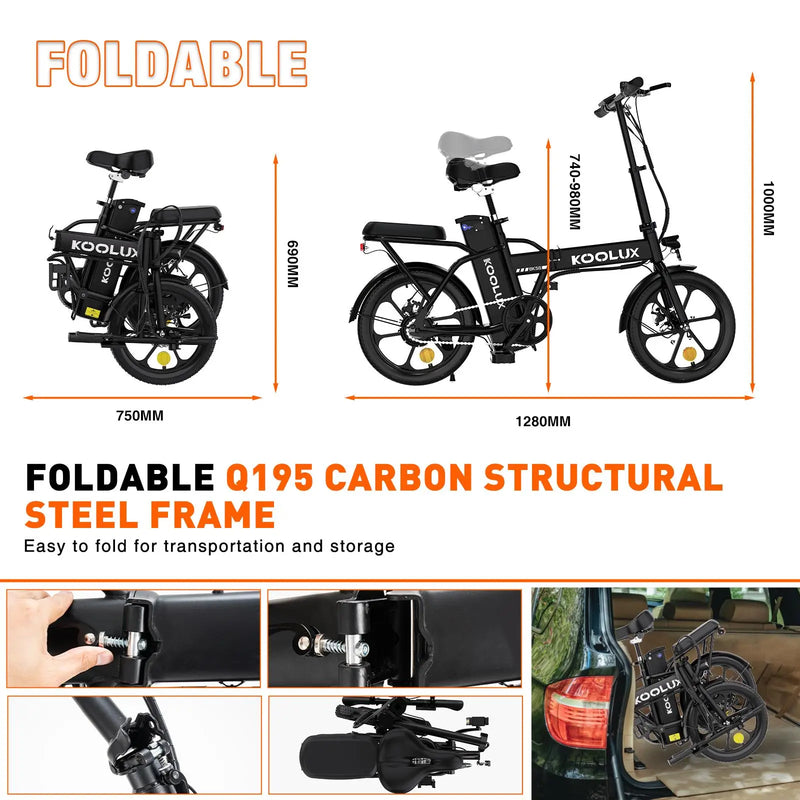 KOOLUX BK5 Foldable E-bike With Throttle