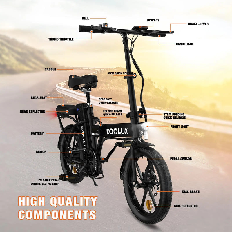 KOOLUX BK5 Foldable E-bike With Throttle