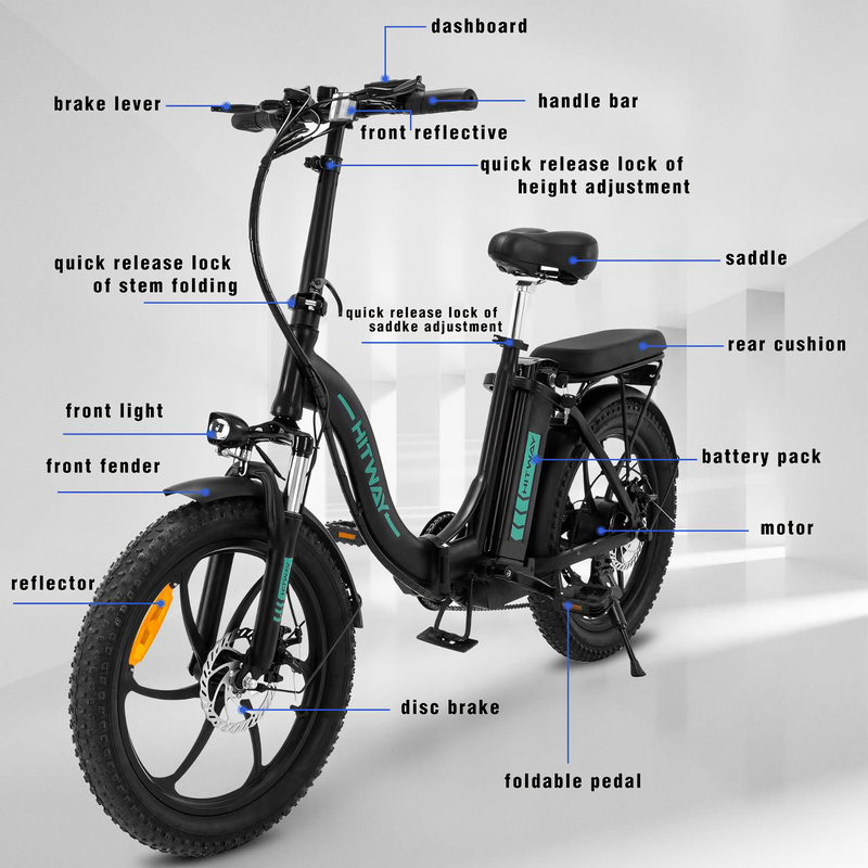 HITWAY BK6 Foldable E-bike with Throttle