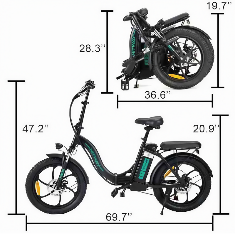 HITWAY BK6 Foldable E-bike with Throttle